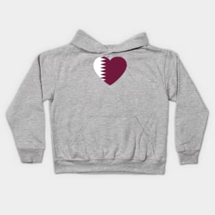 I Love Qatar // Heart-Shaped Qatari Flag Kids Hoodie